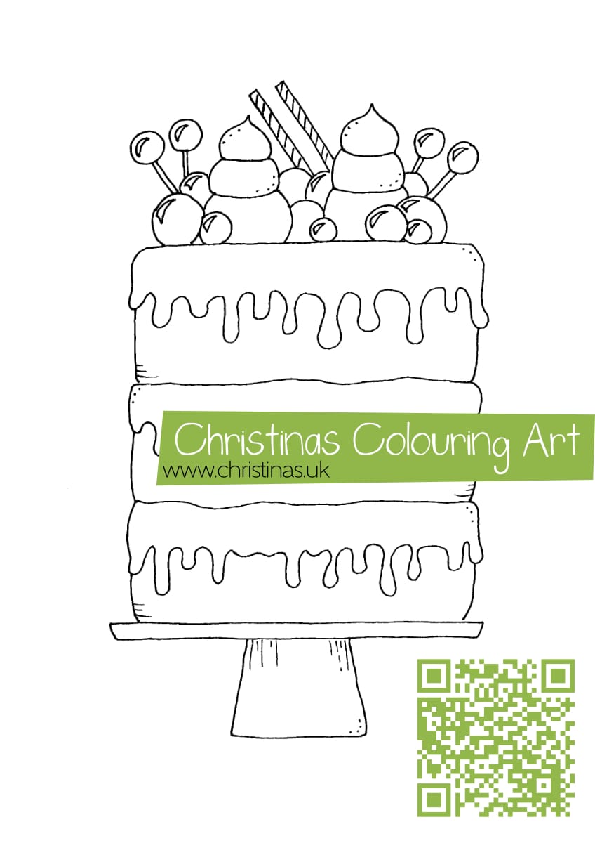 Download Colouring Page Celebration Cake